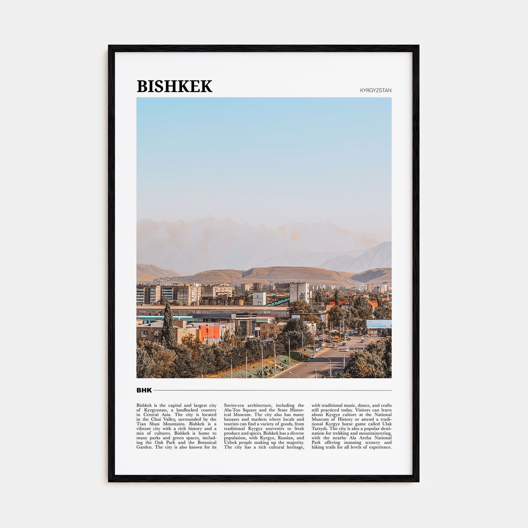 Bishkek Travel Color Poster