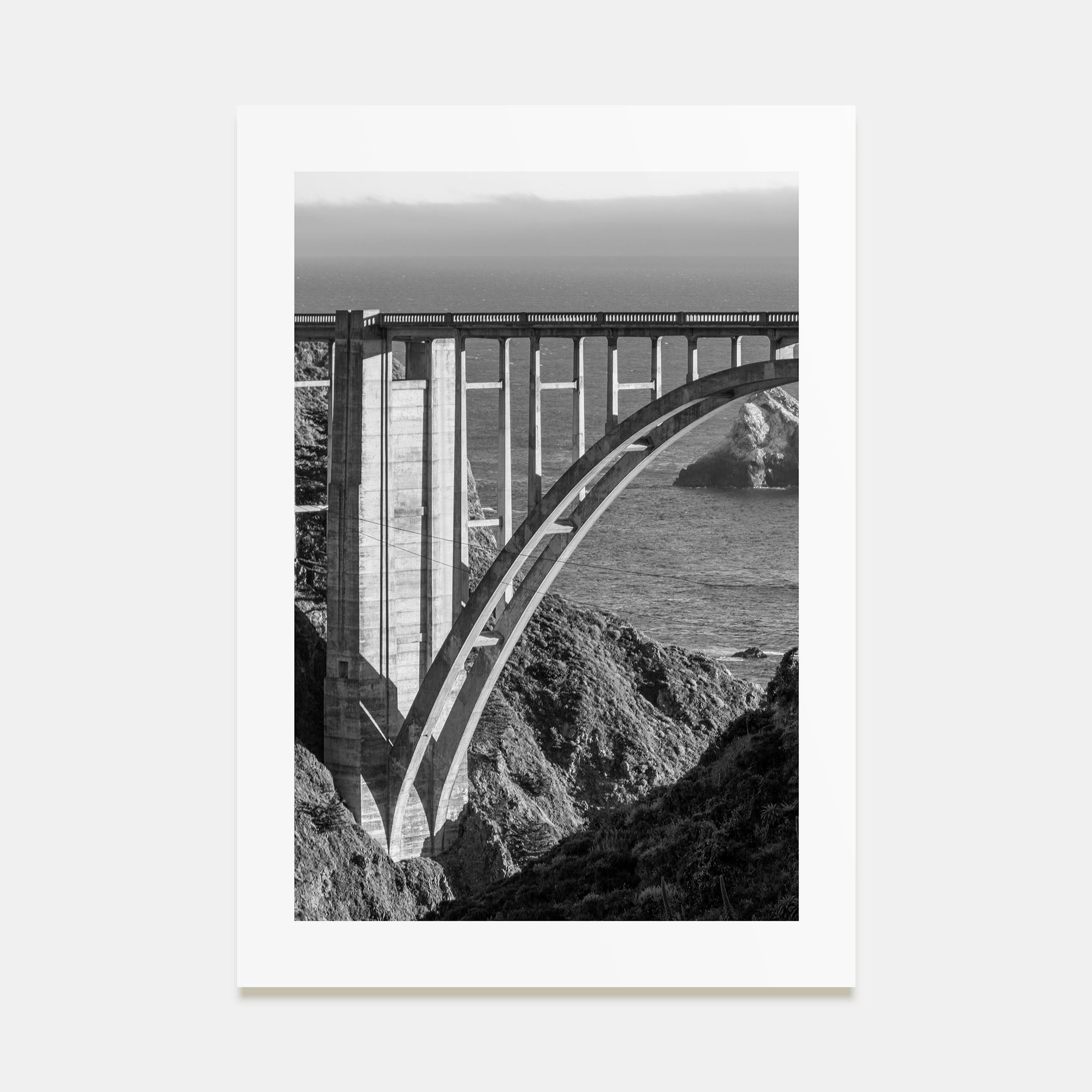 Bixby Creek Bridge Photo B&W Poster