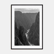 Black Canyon of the Gunnison National Park Photo B&W Poster