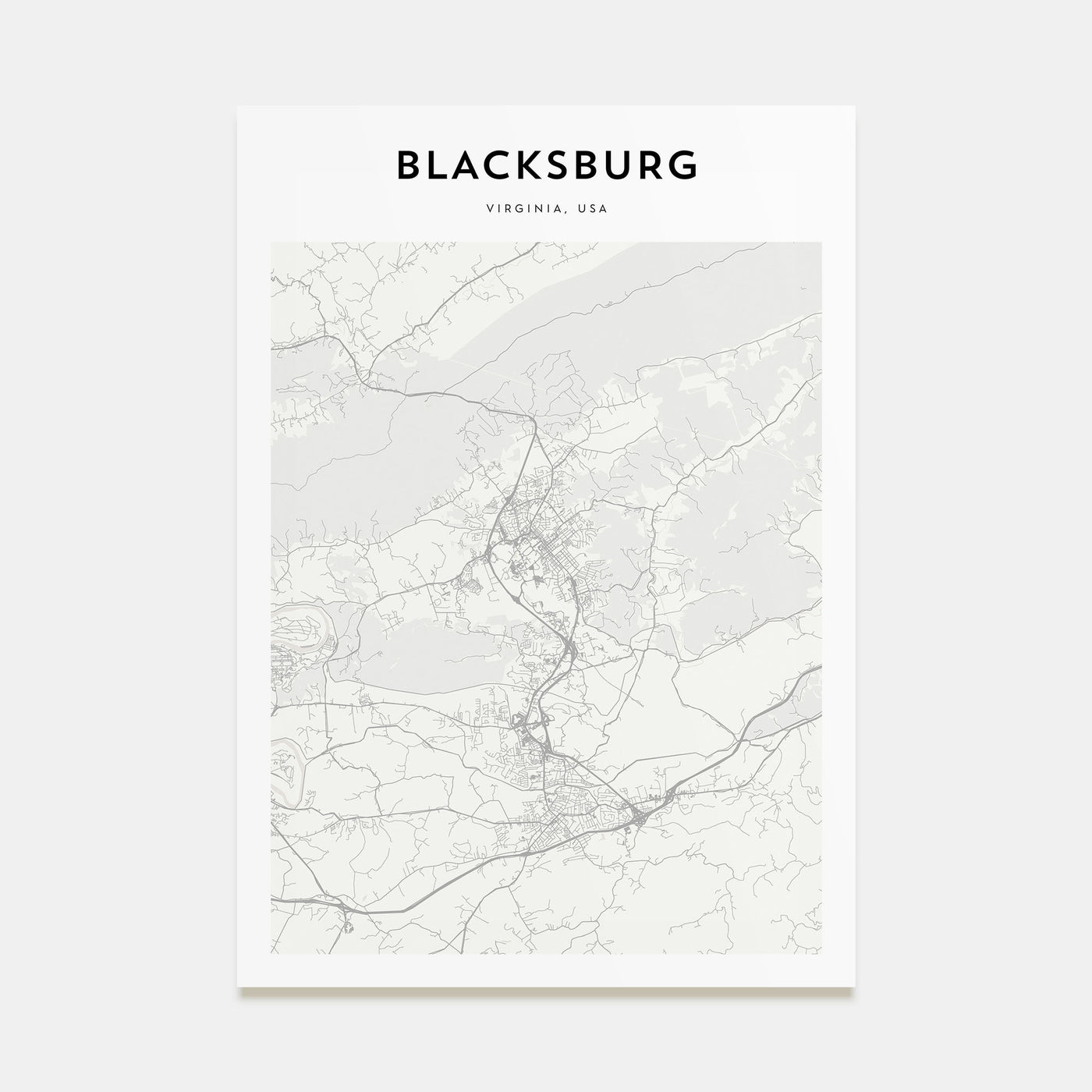 Blacksburg Map Portrait Poster