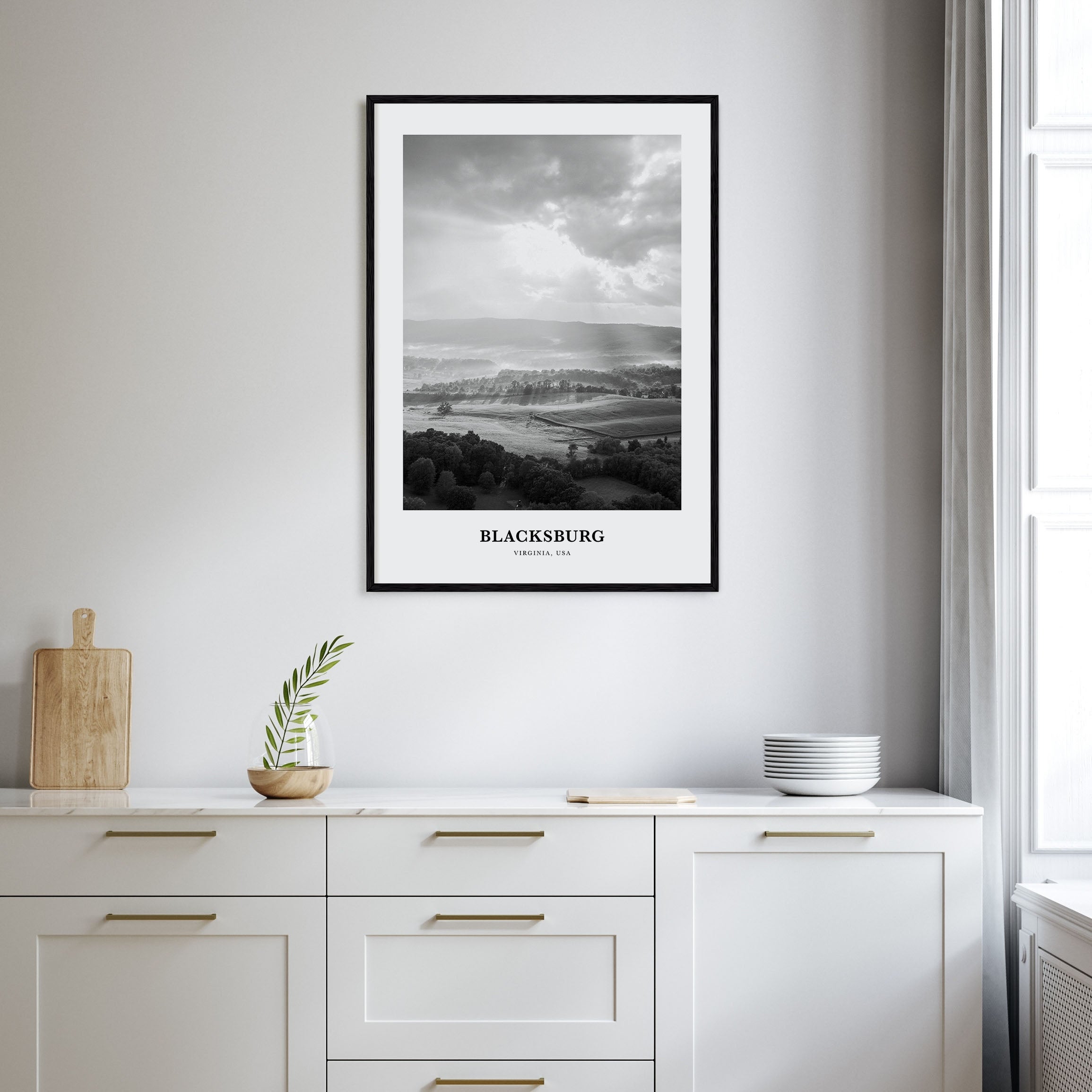 Blacksburg Portrait B&W Poster