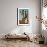 Blooming Cactus Sandy Walls Photo Color Poster