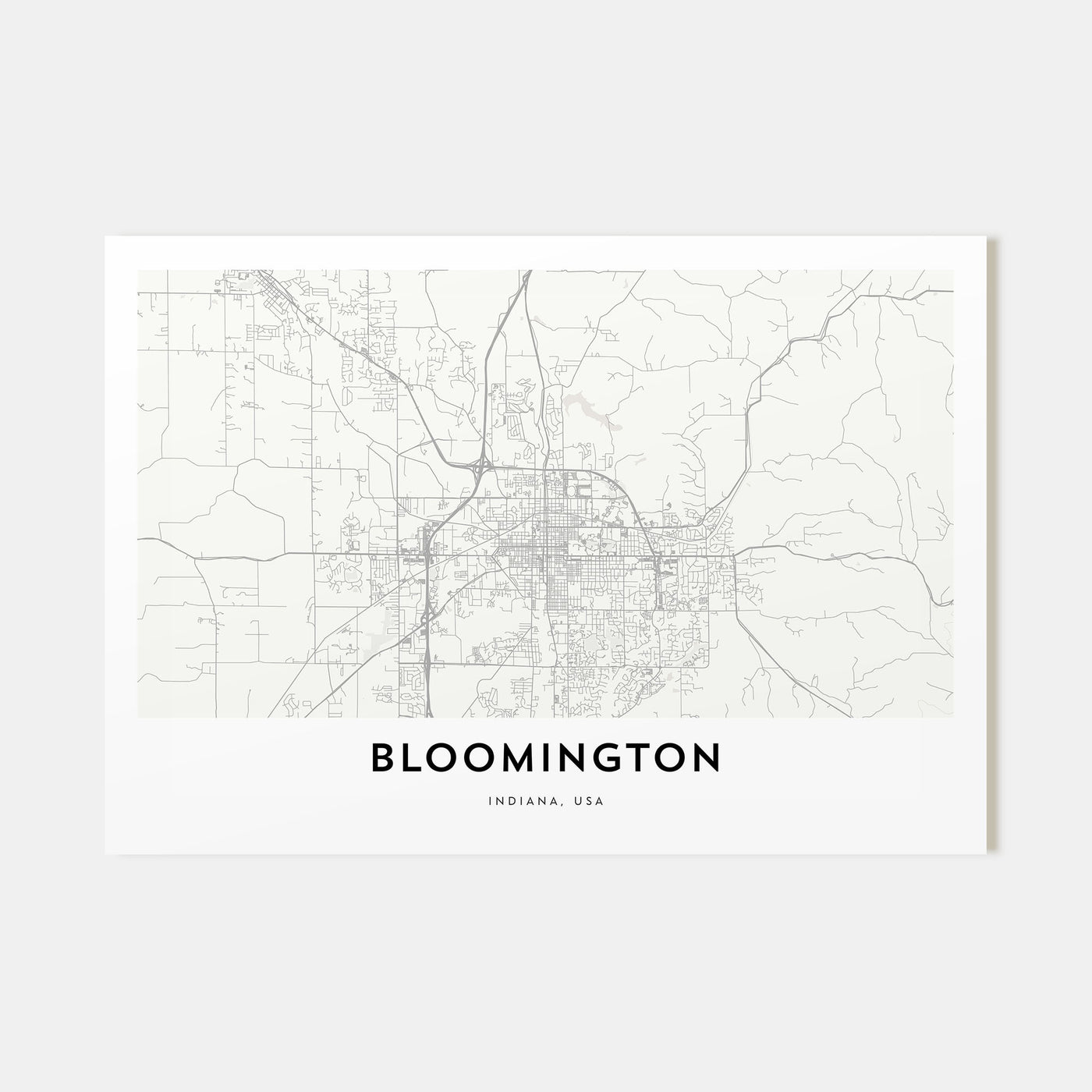 Bloomington Map Landscape Poster