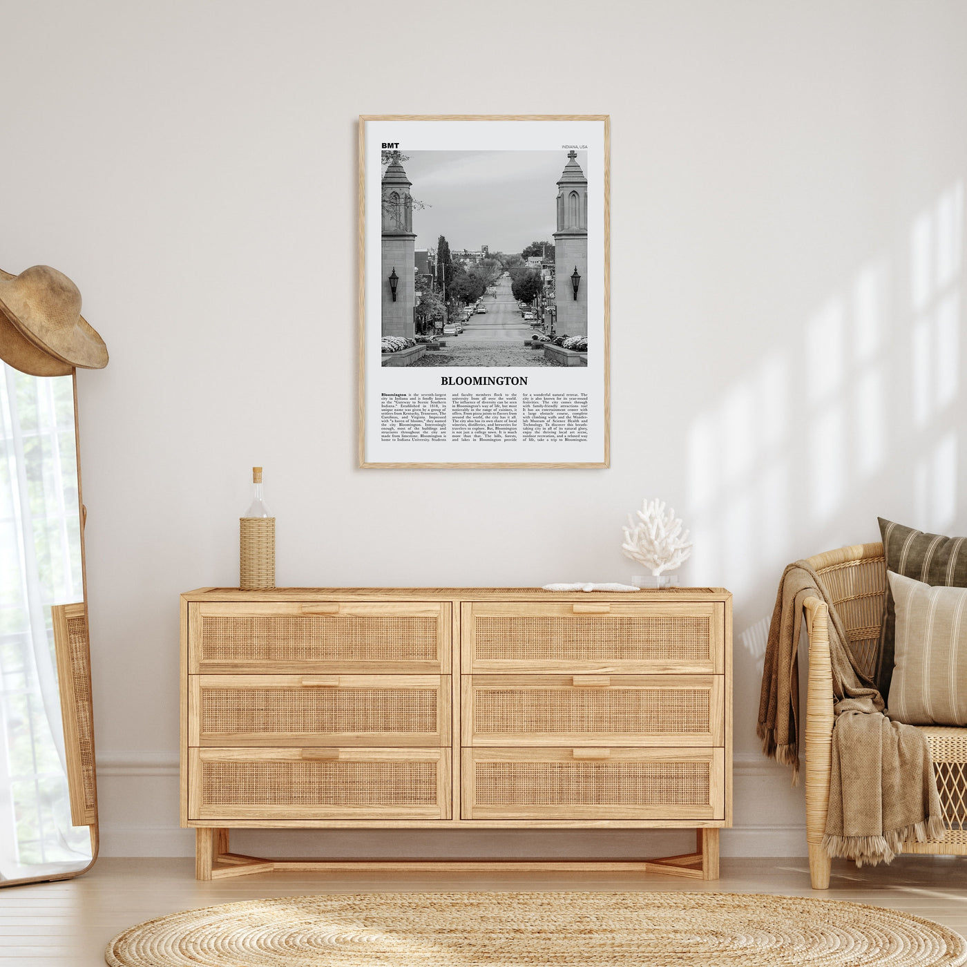 Bloomington Travel B&W Poster