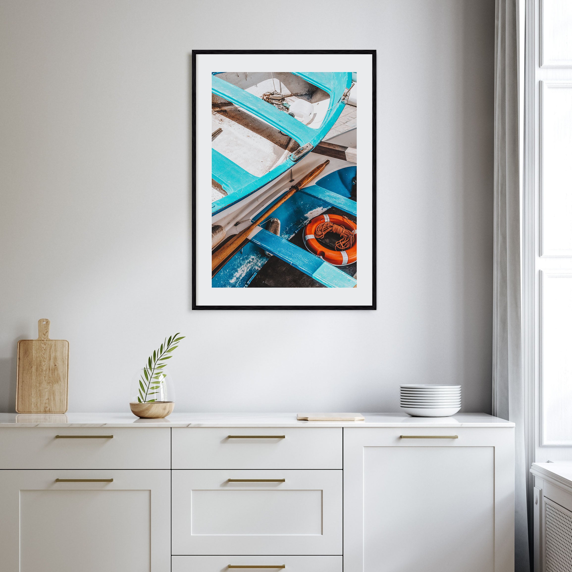 Blue Boats Photo Color Poster