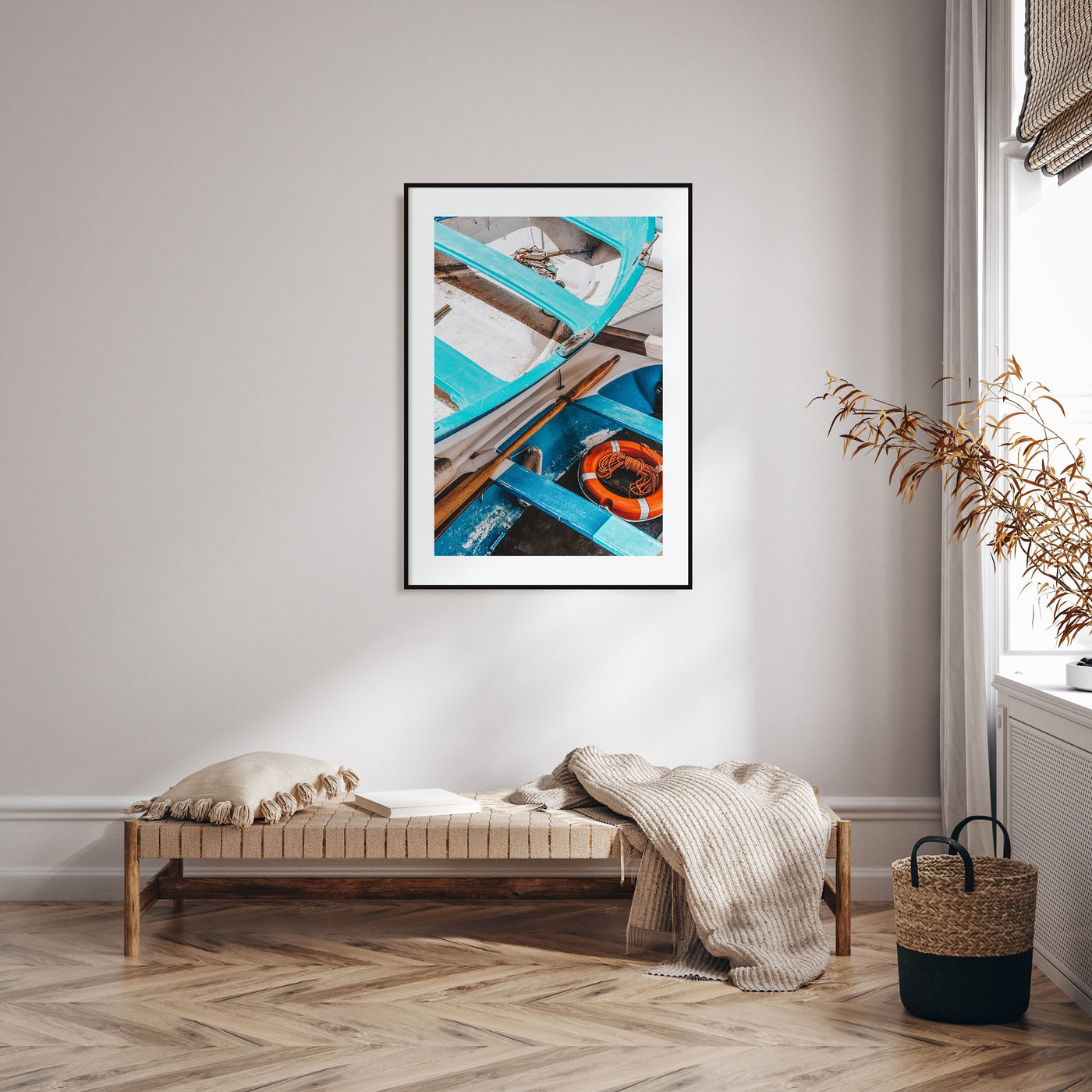Blue Boats Photo Color Poster