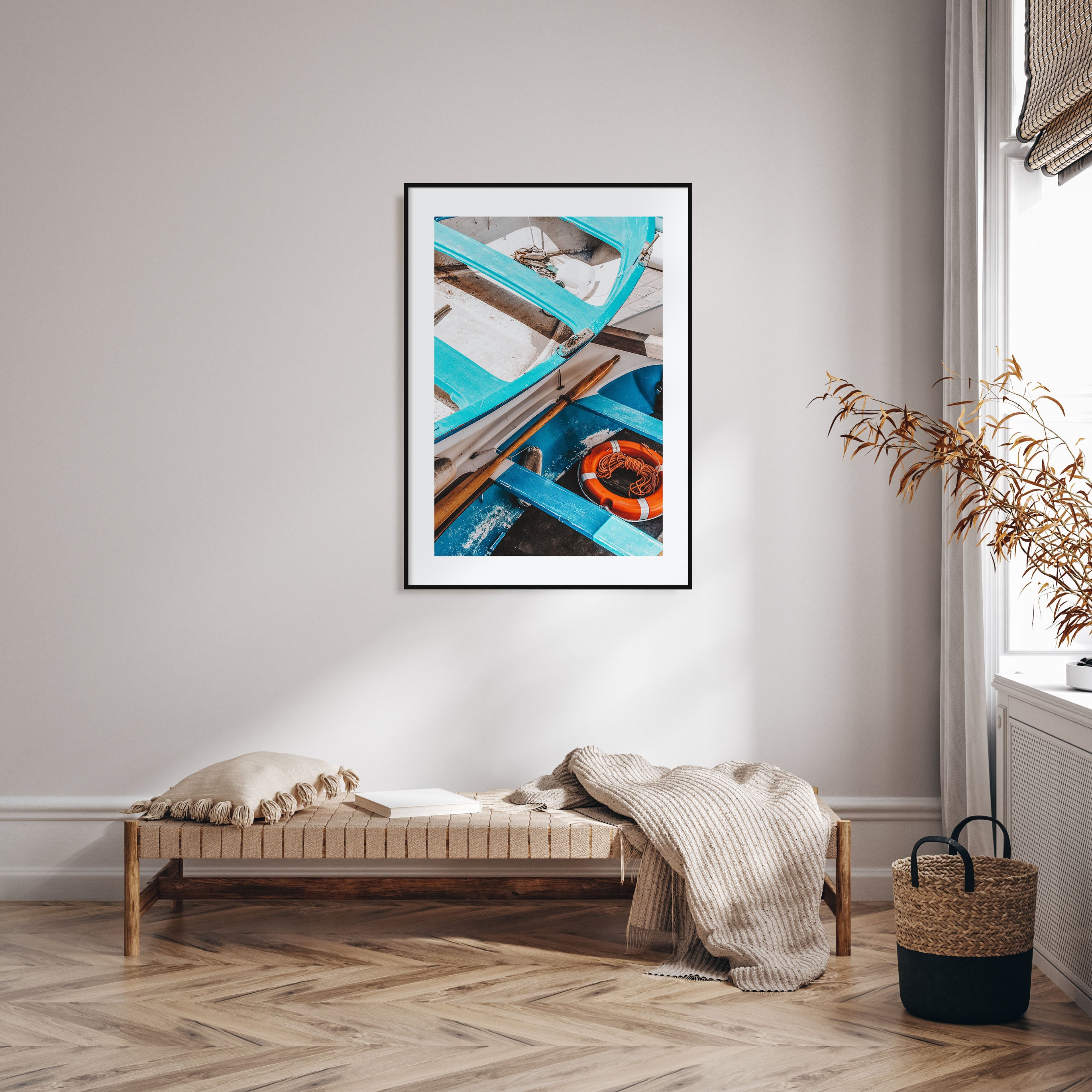 Blue Boats Photo Color Poster