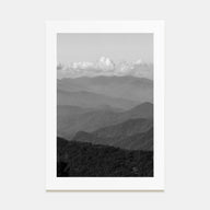 Blue Ridge Mountains Photo B&W Poster
