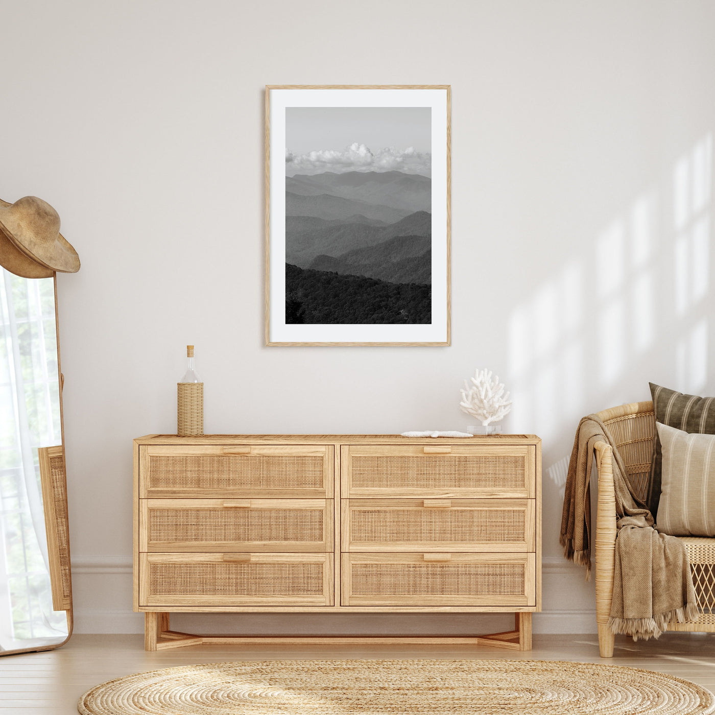 Blue Ridge Mountains Photo B&W Poster