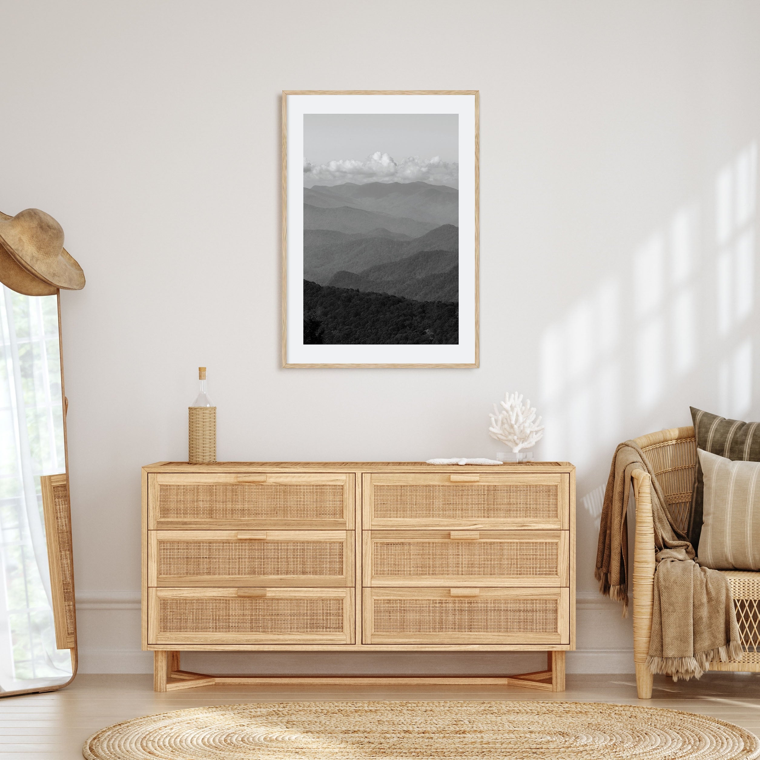 Blue Ridge Mountains Photo B&W Poster