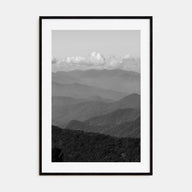 Blue Ridge Mountains Photo B&W Poster