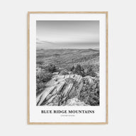 Blue Ridge Mountains Portrait B&W Poster