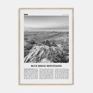 Blue Ridge Mountains Travel B&W Poster
