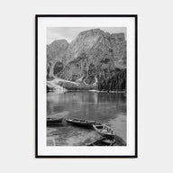 Boat in Lake Photo B&W Poster