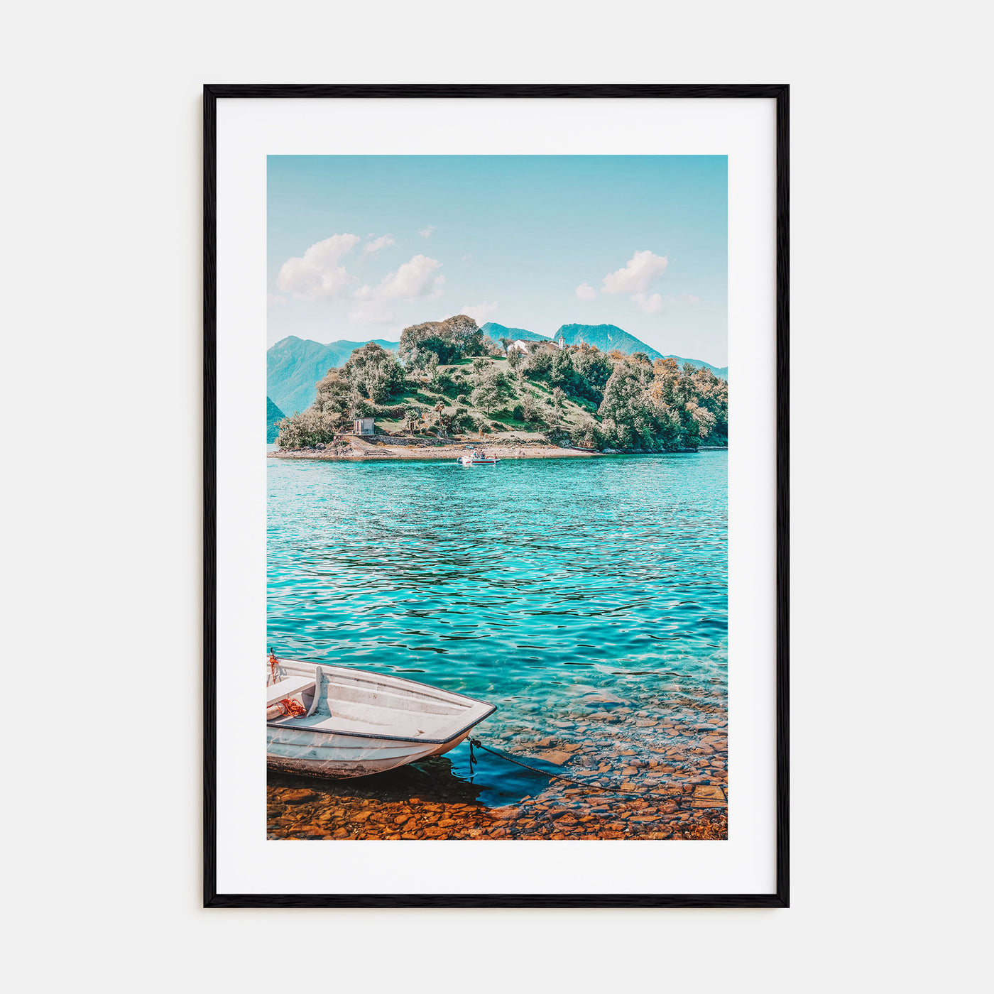 Boat in Lake Photo Color Poster