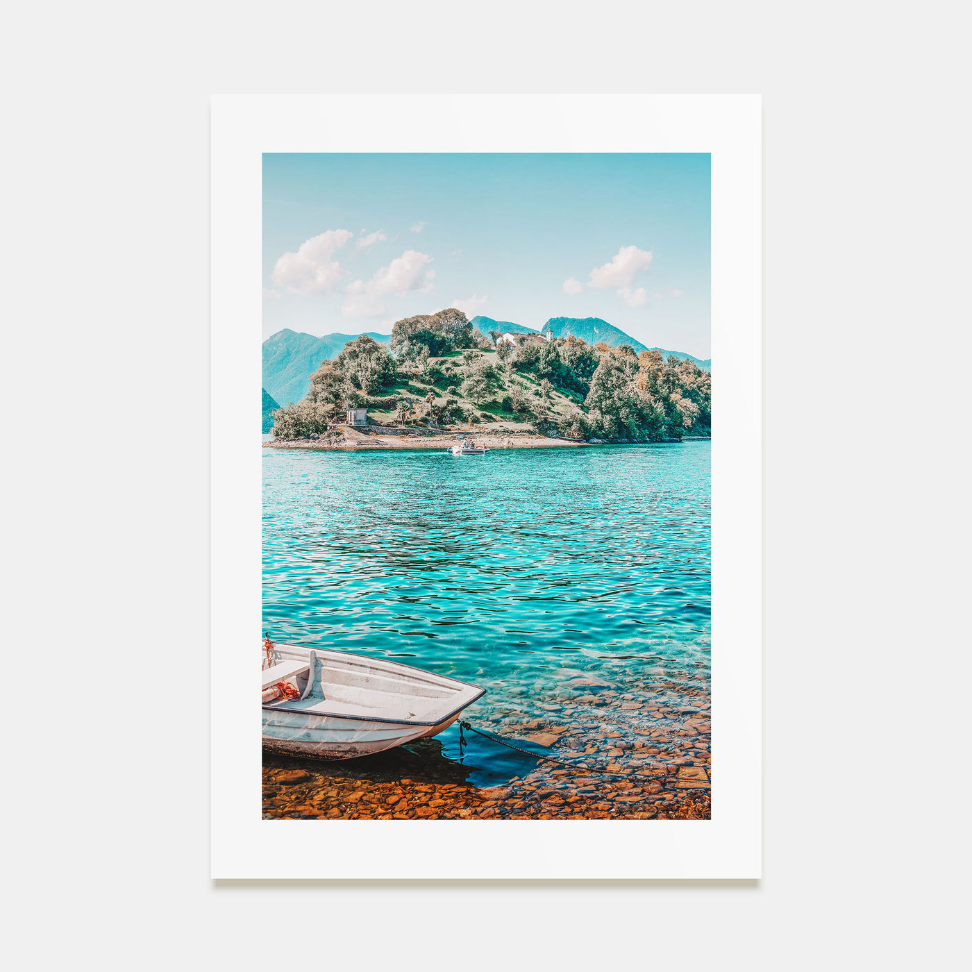 Boat in Lake Photo Color Poster