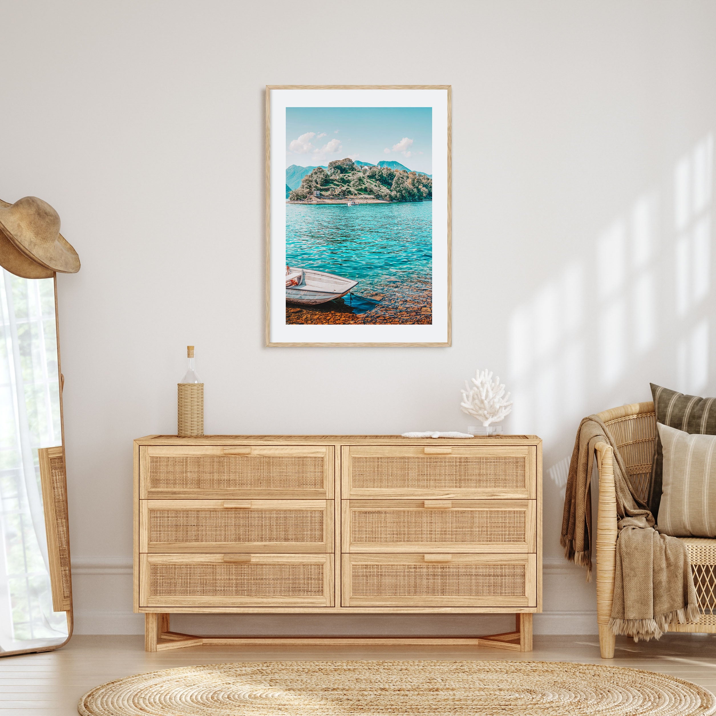 Boat in Lake Photo Color Poster