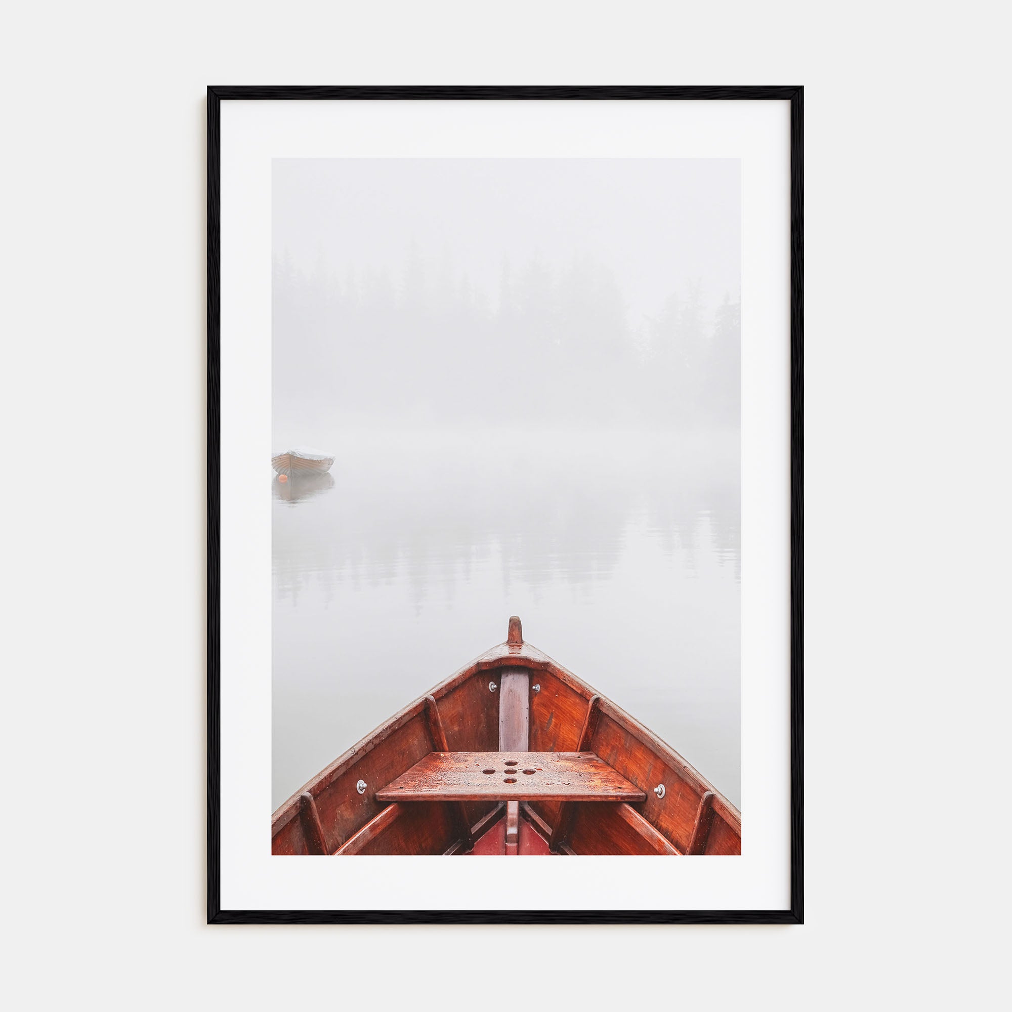 Boats on Foggy Lake Photo Color Poster