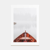 Boats on Foggy Lake Photo Color Poster