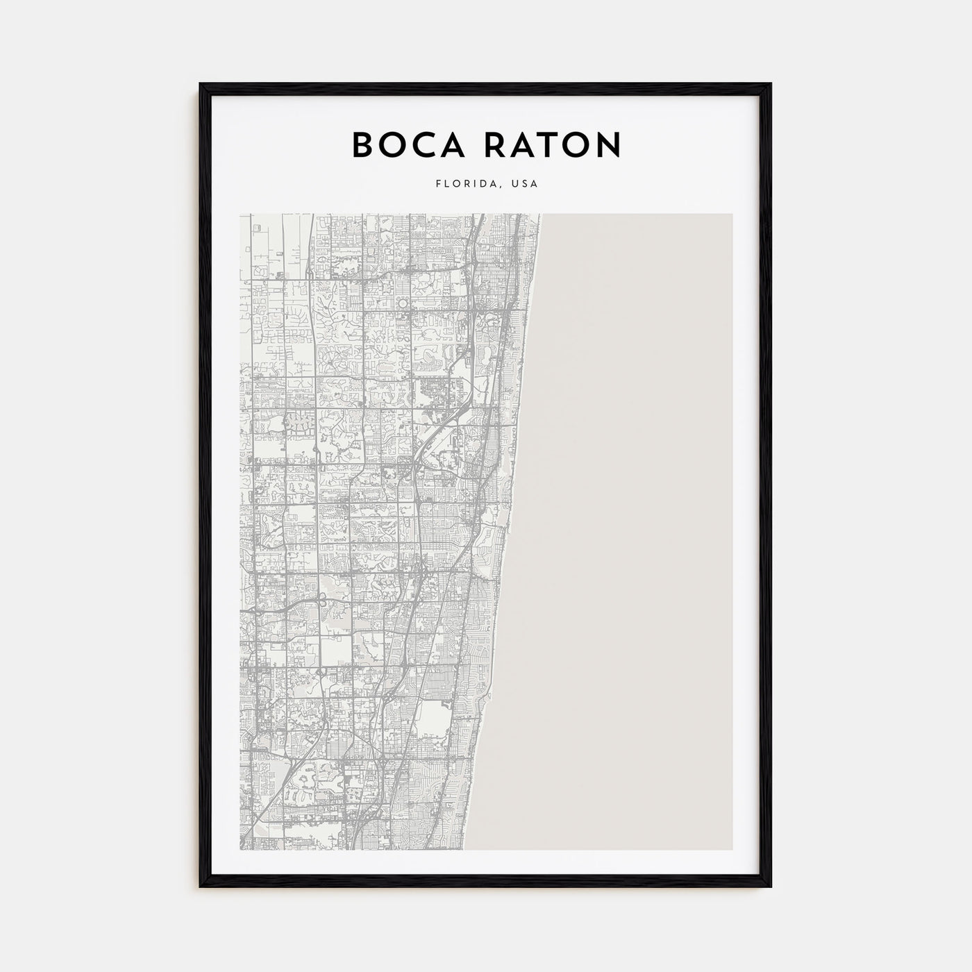 Boca Raton Map Portrait Poster