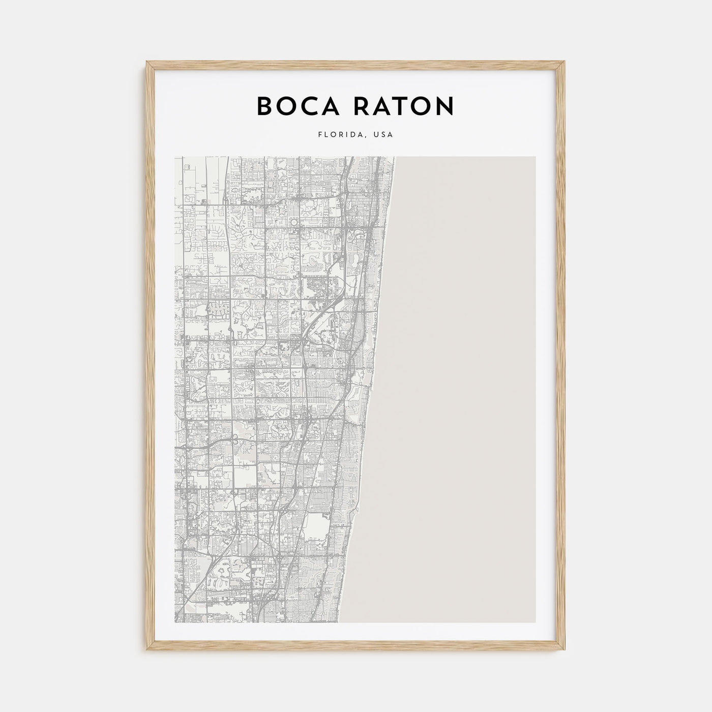 Boca Raton Map Portrait Poster