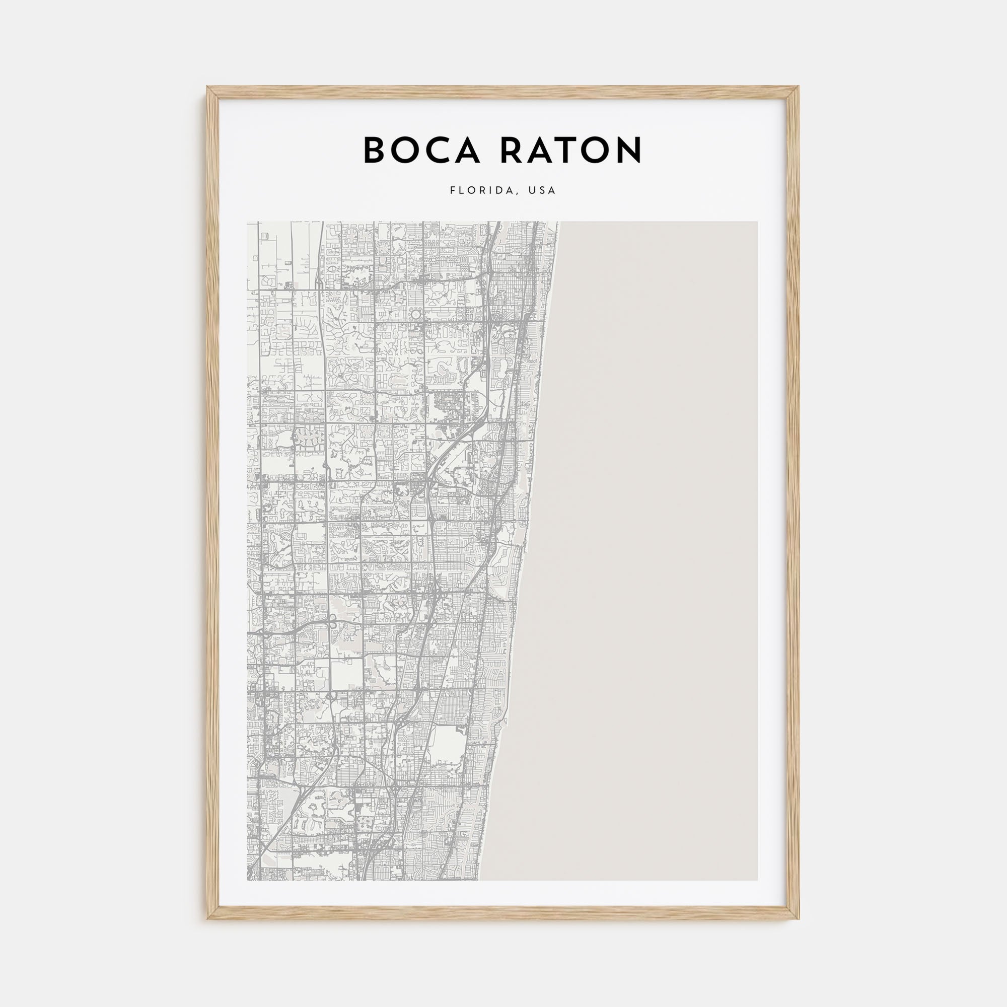 Boca Raton Map Portrait Poster