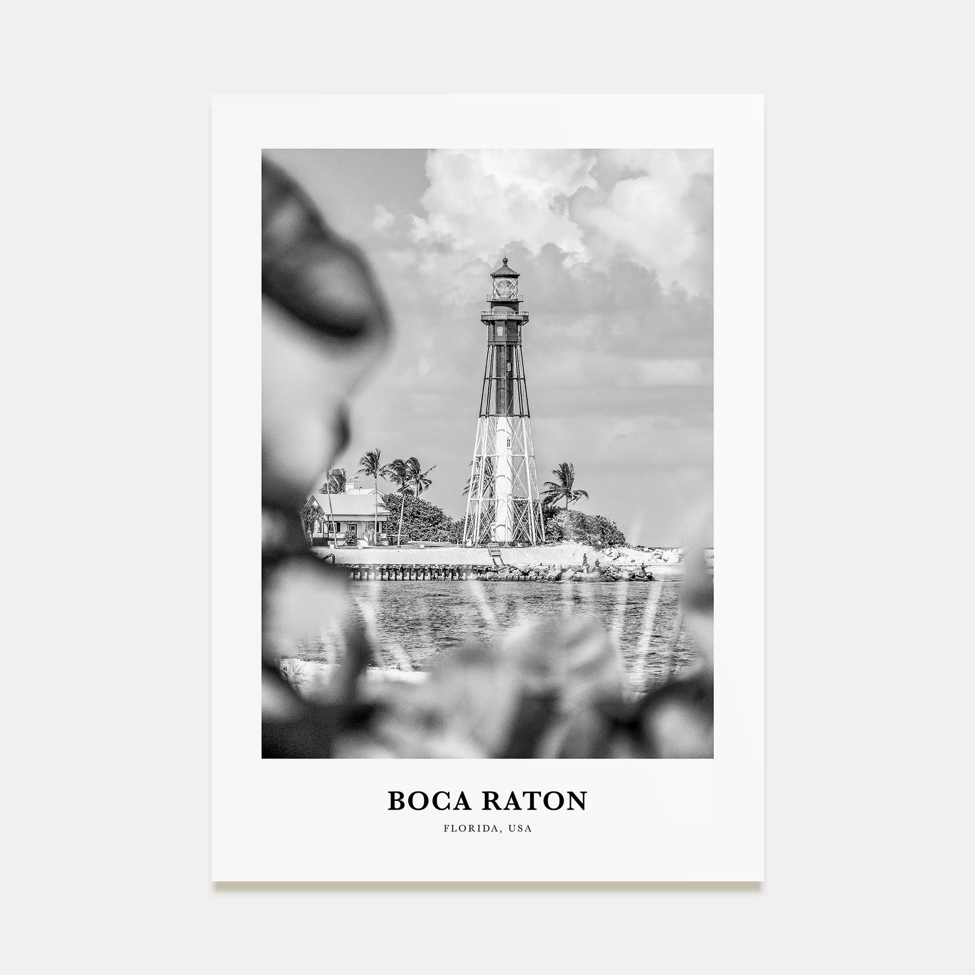 Boca Raton Portrait B&W No 1 Poster