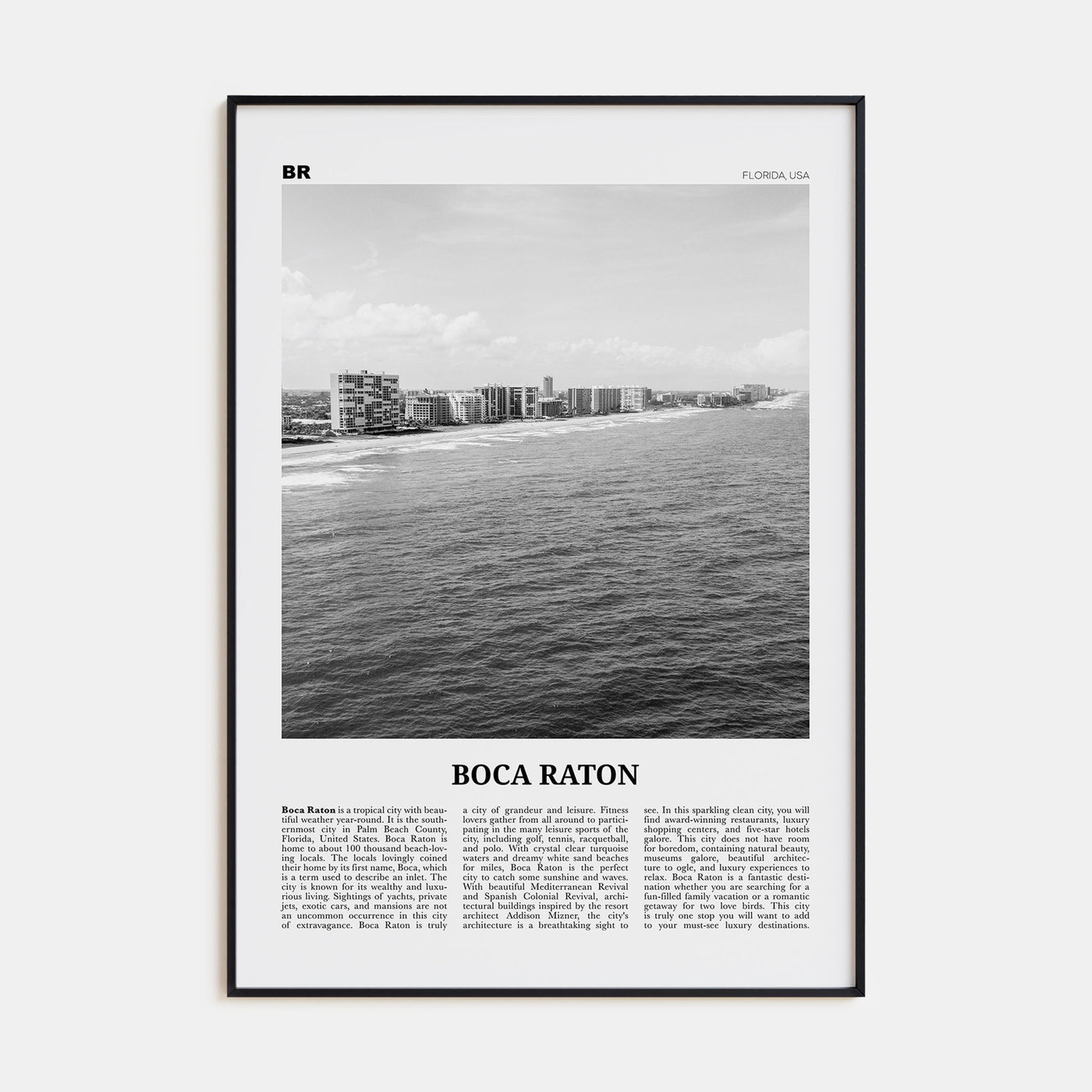 Boca Raton Travel B&W No 1 Poster