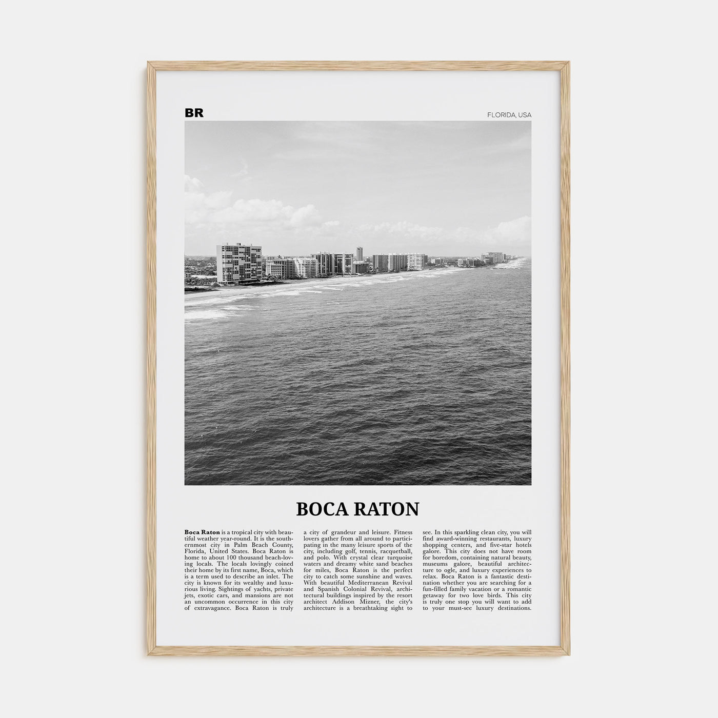 Boca Raton Travel B&W No 1 Poster