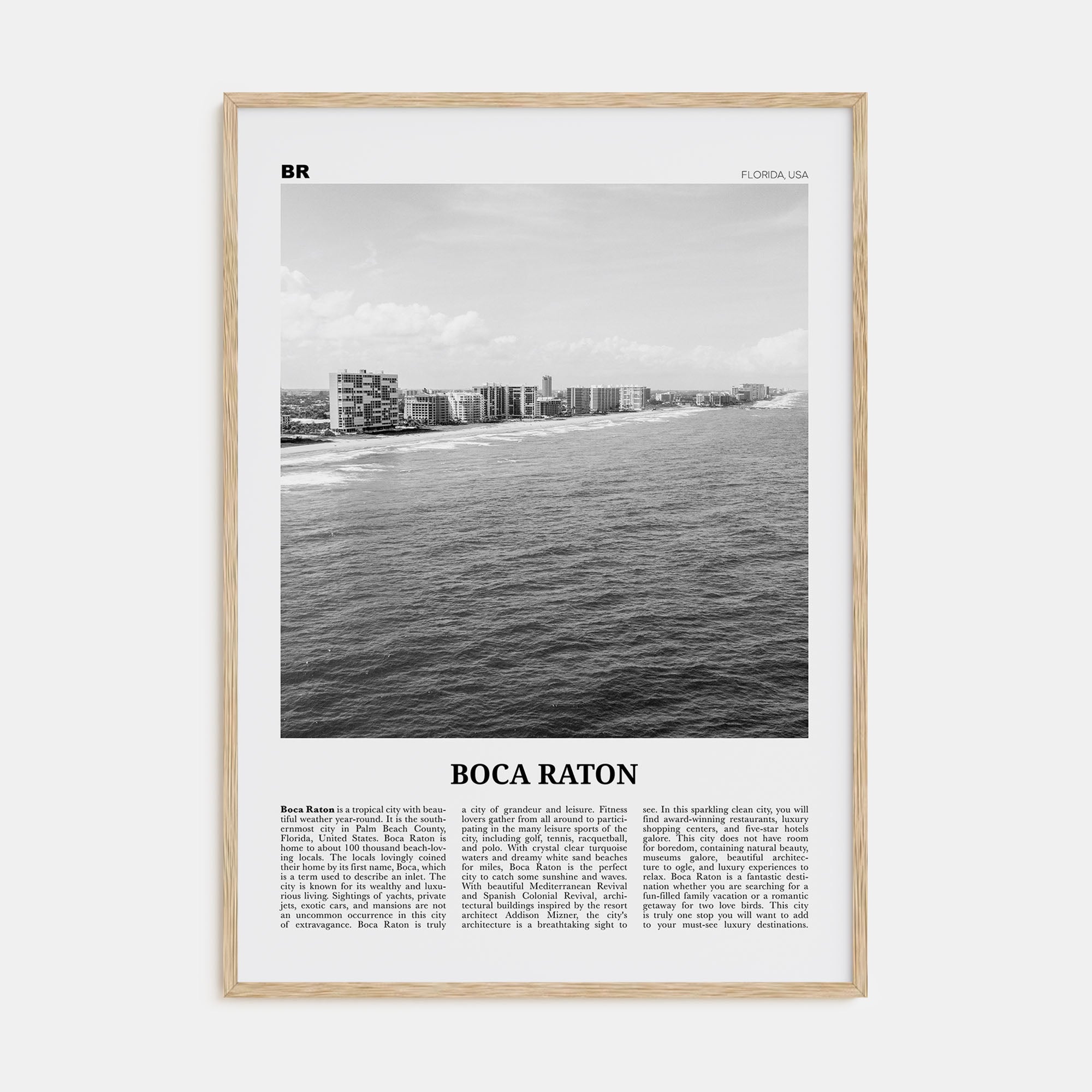 Boca Raton Travel B&W No 1 Poster