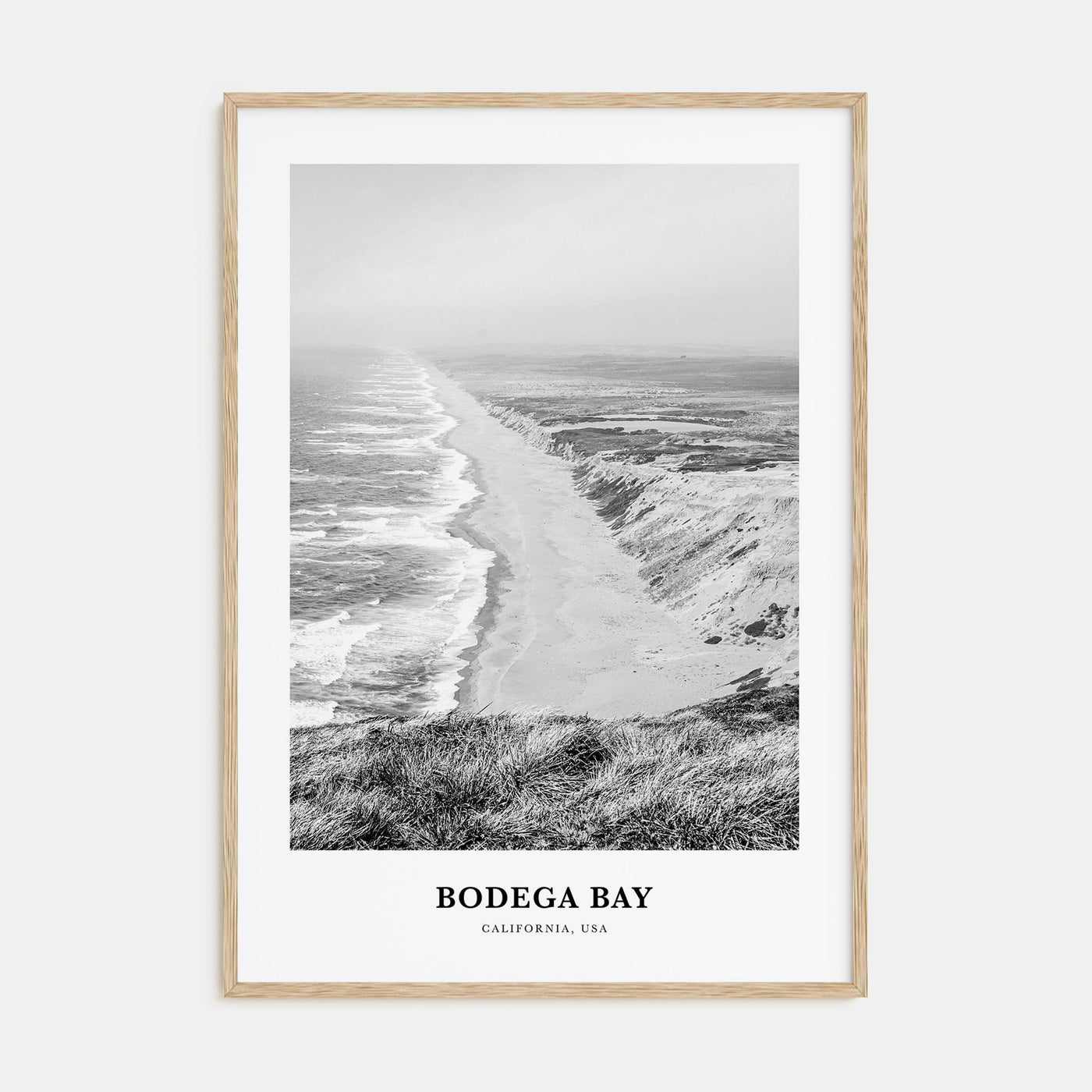 Bodega Bay Portrait B&W Poster