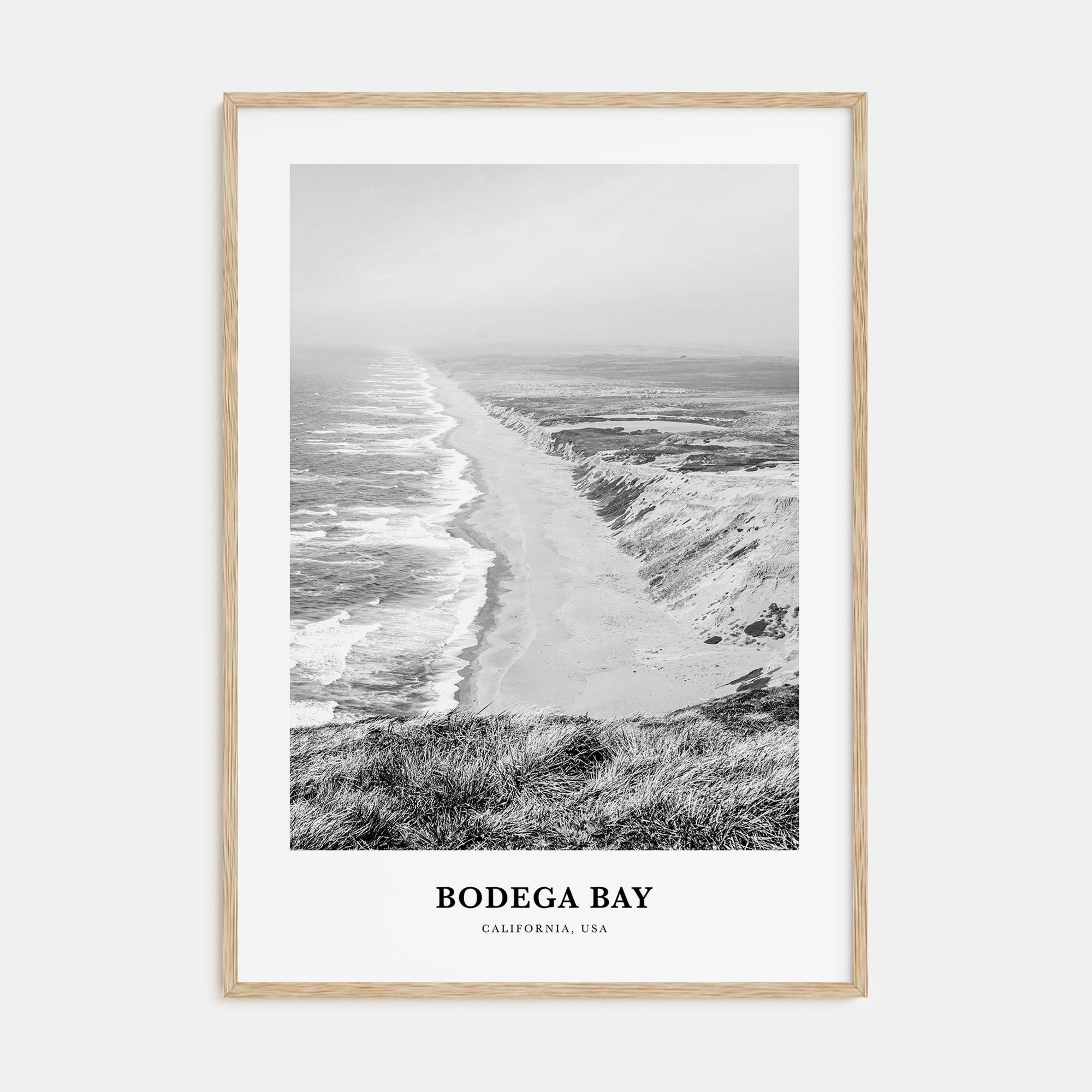 Bodega Bay Portrait B&W Poster