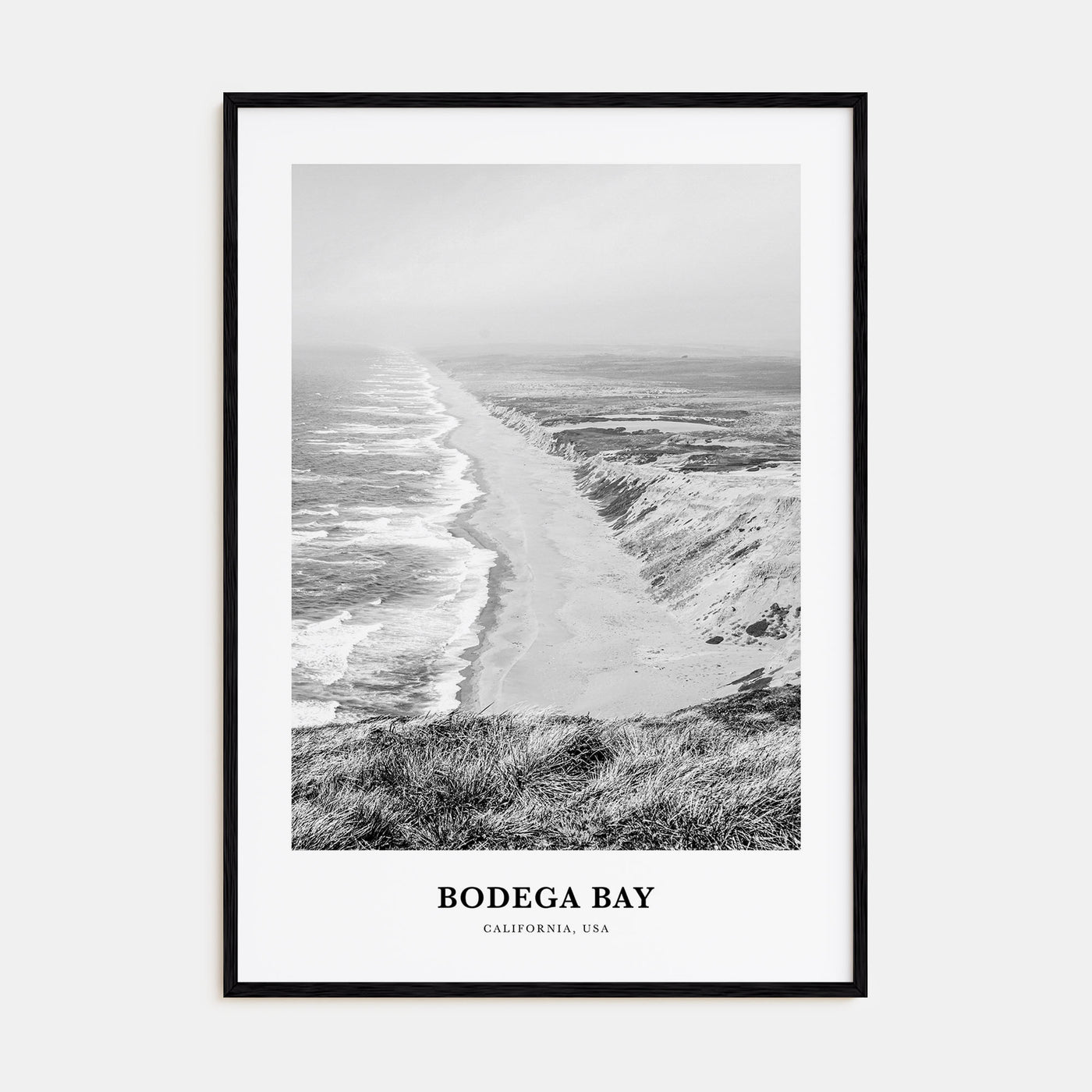 Bodega Bay Portrait B&W Poster