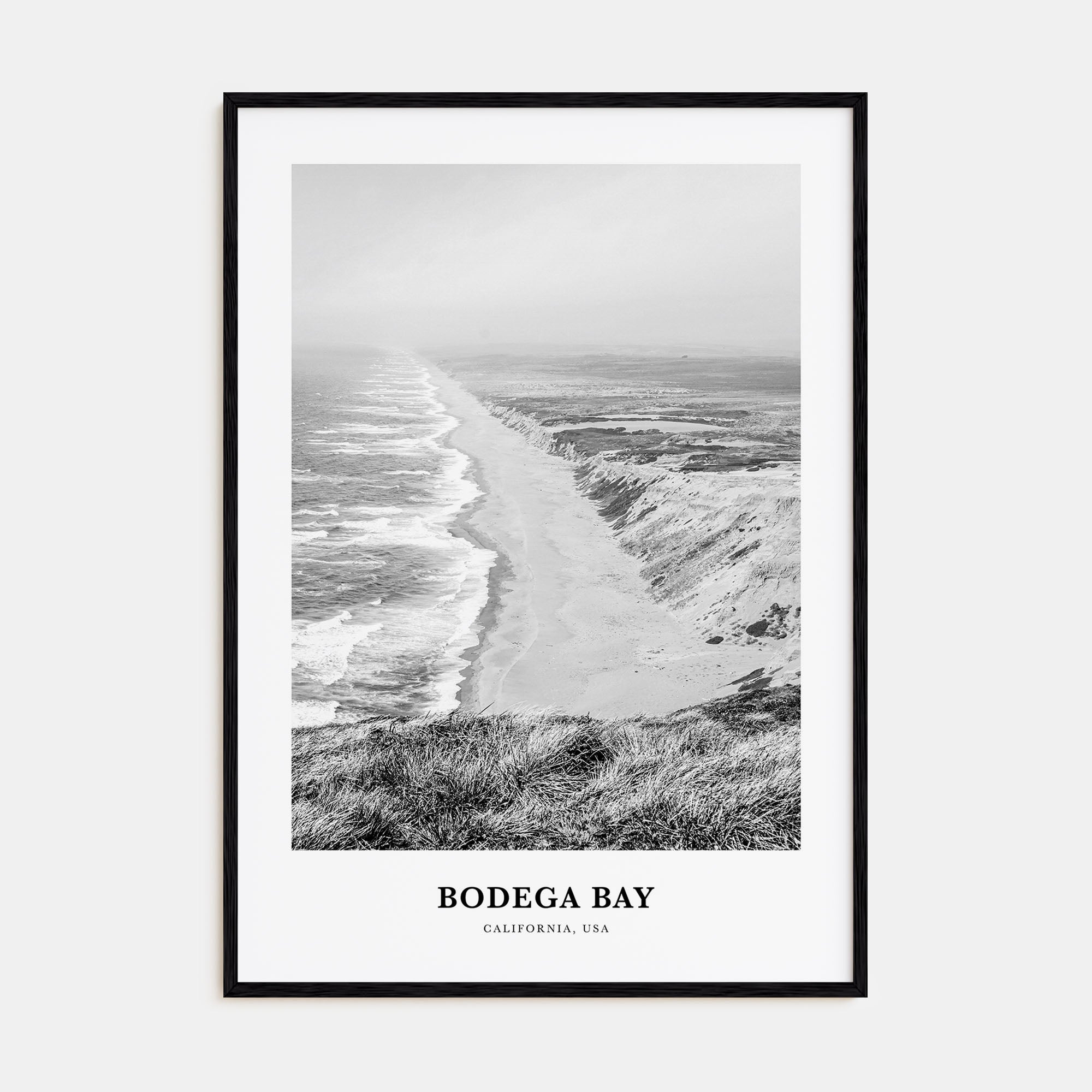Bodega Bay Portrait B&W Poster