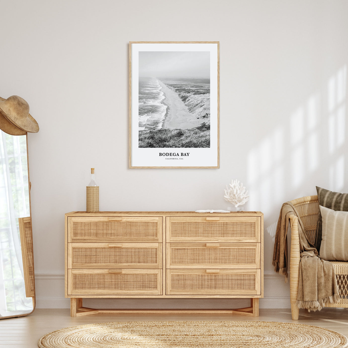 Bodega Bay Portrait B&W Poster