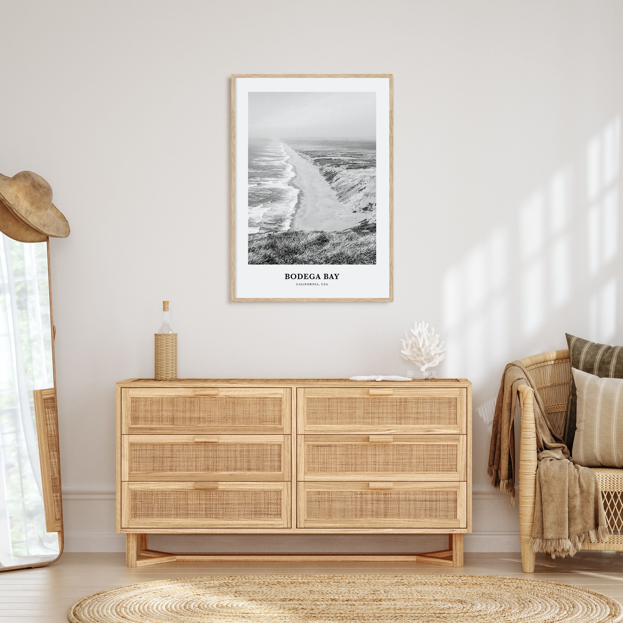 Bodega Bay Portrait B&W Poster