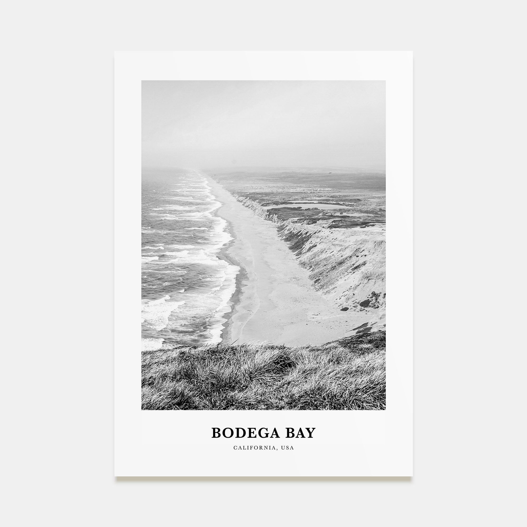 Bodega Bay Portrait B&W Poster
