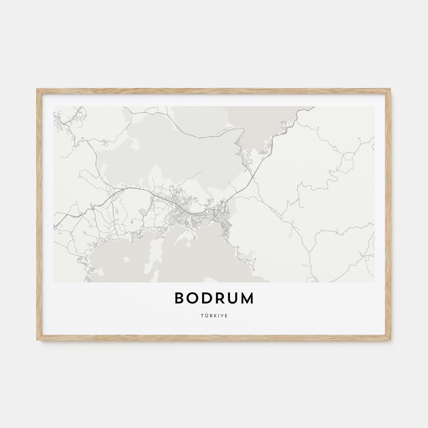 Bodrum Map Landscape Poster