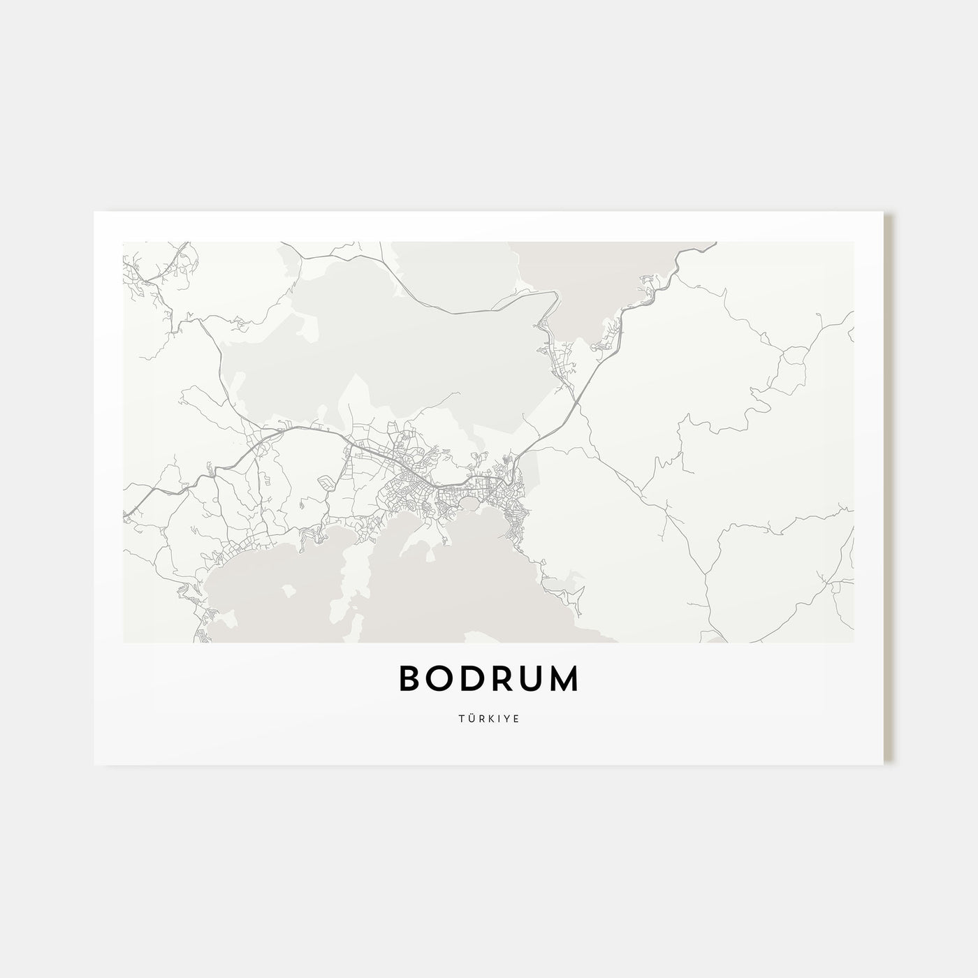Bodrum Map Landscape Poster