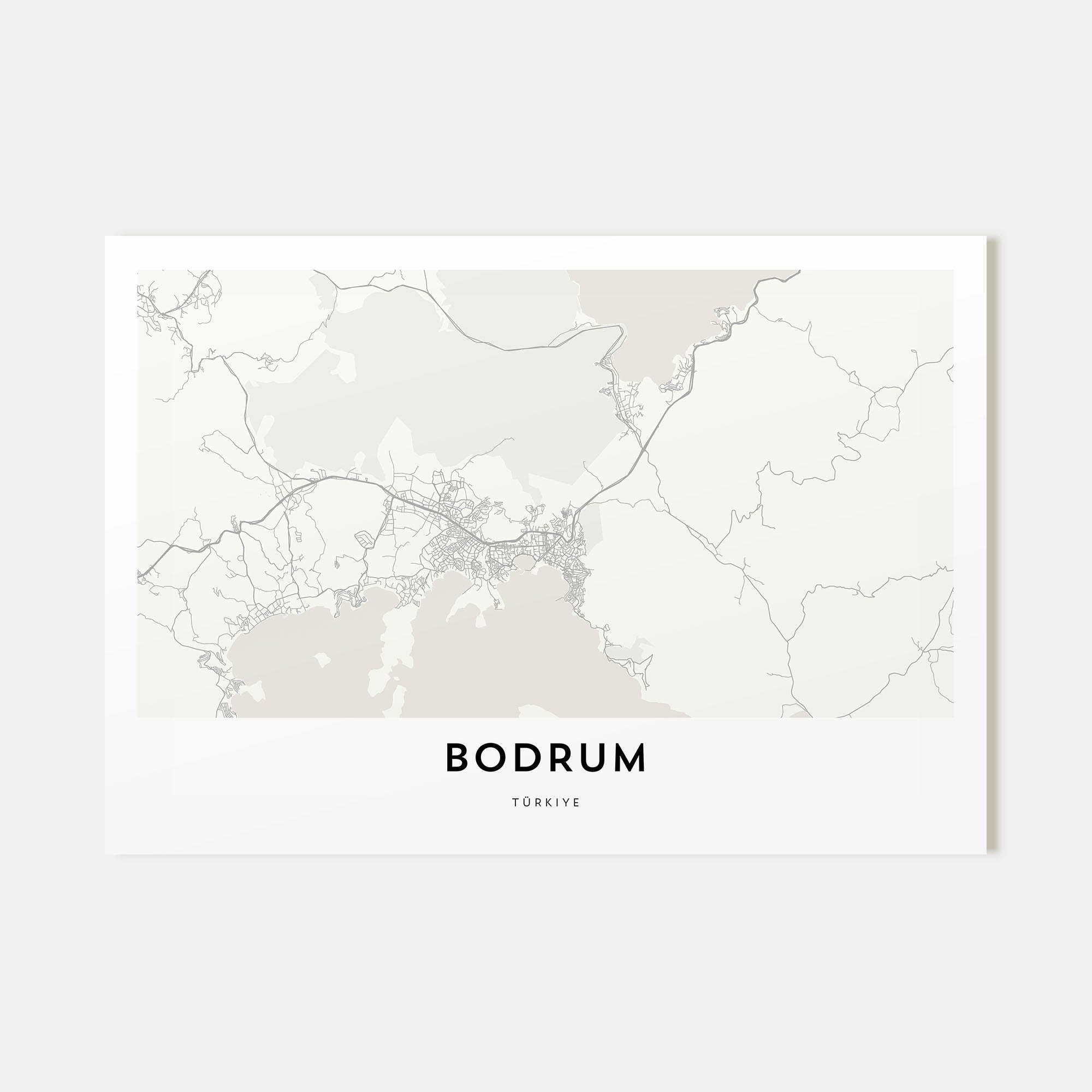 Bodrum Map Landscape Poster
