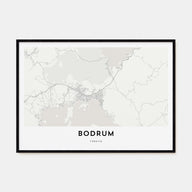 Bodrum Map Landscape Poster