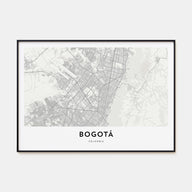 Bogotá Map Landscape Poster