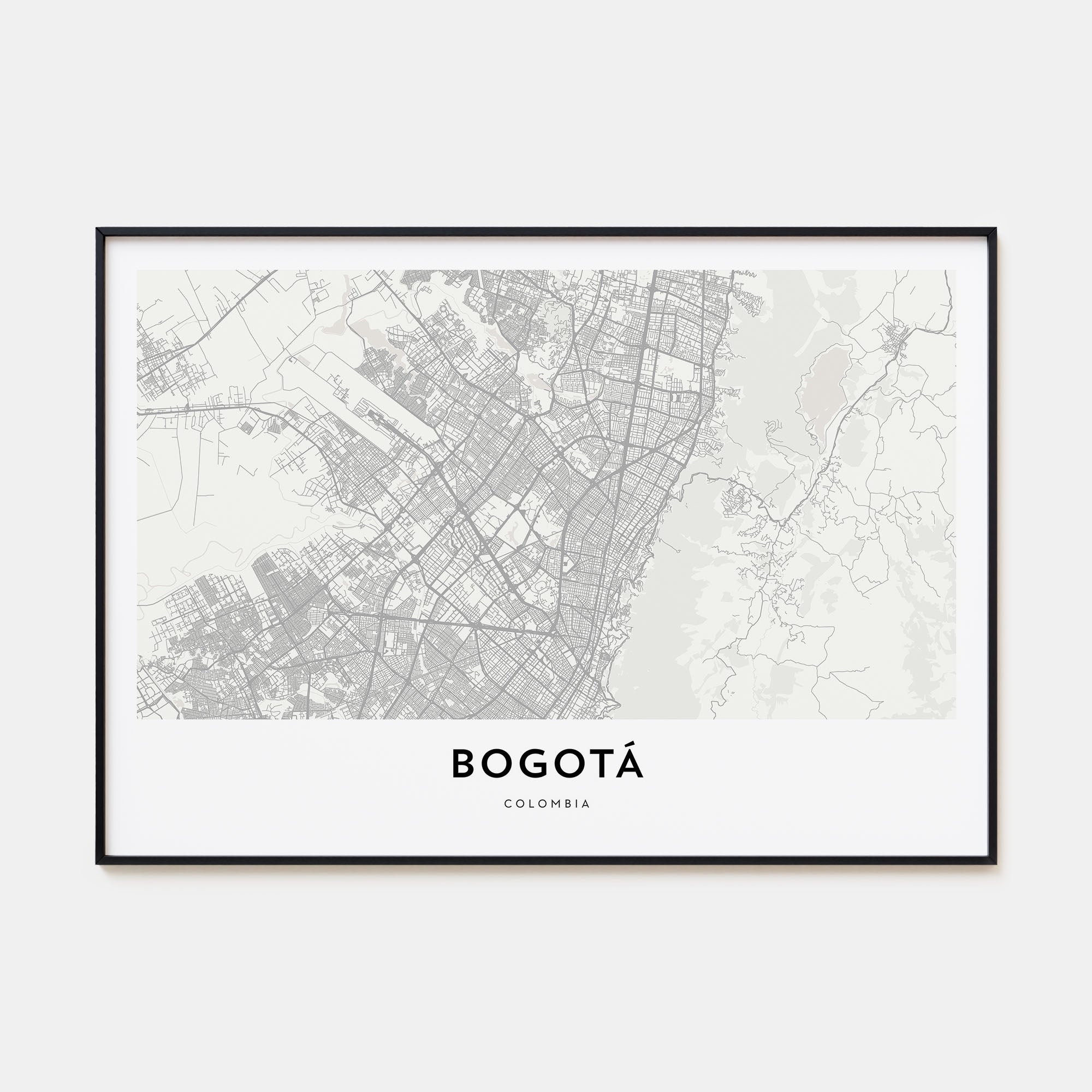Bogotá Map Landscape Poster