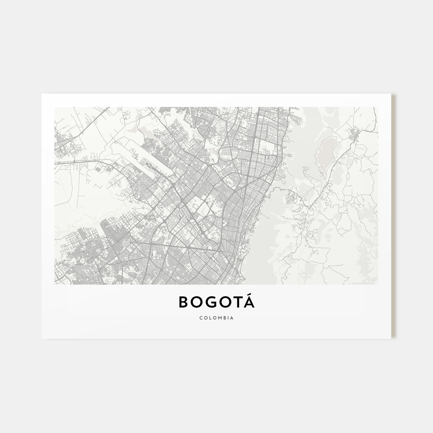 Bogotá Map Landscape Poster