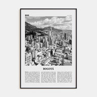 Bogotá Travel B&W No 1 Poster