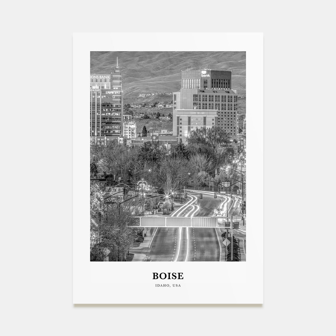 Boise Portrait B&W No 2 Poster