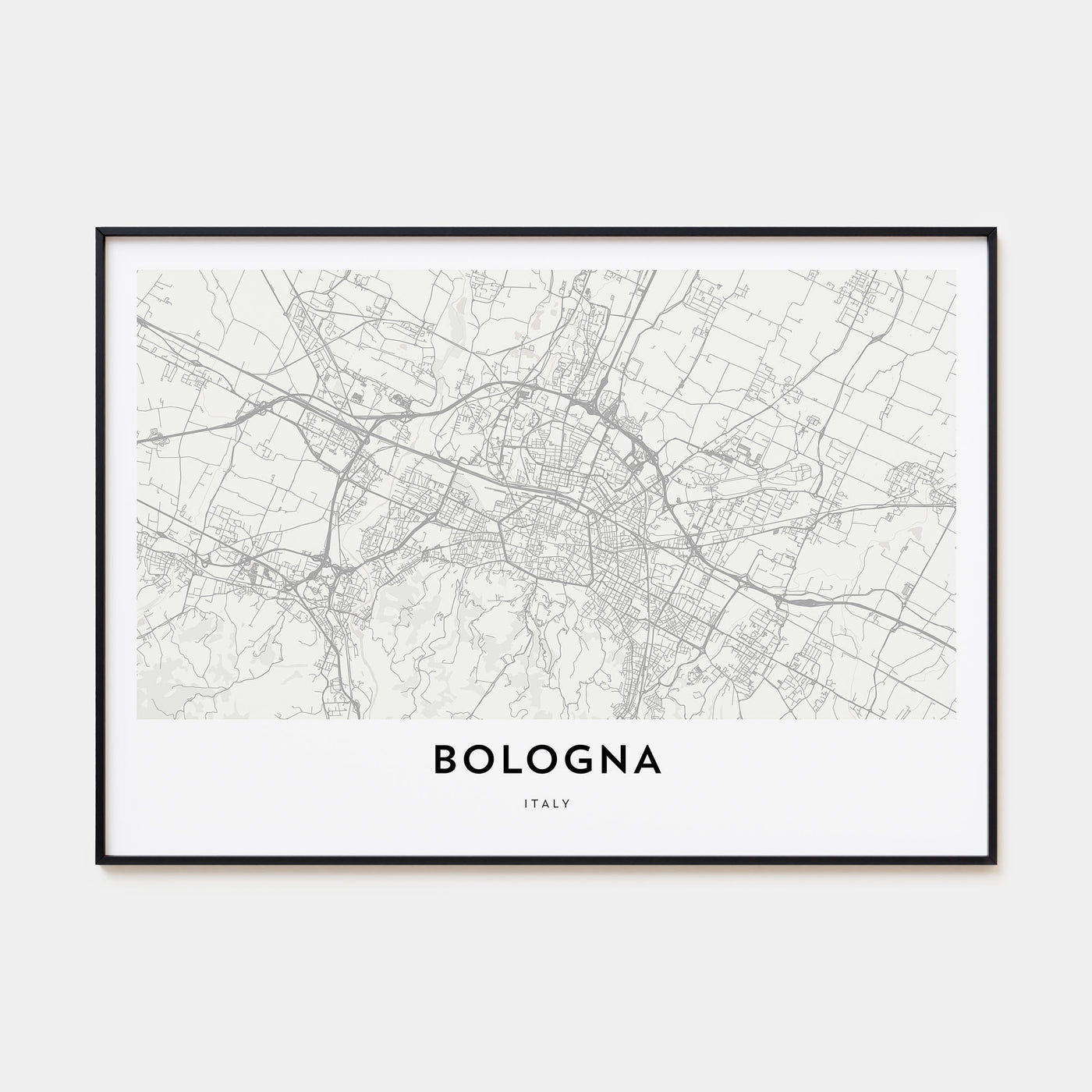 Bologna Map Landscape Poster