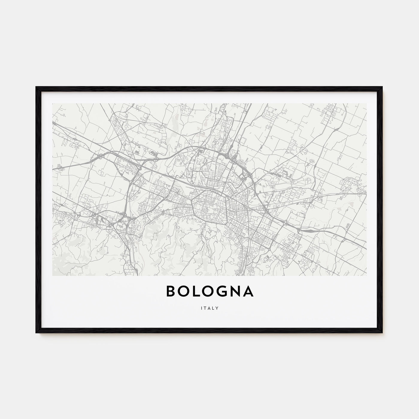 Bologna Map Landscape Poster
