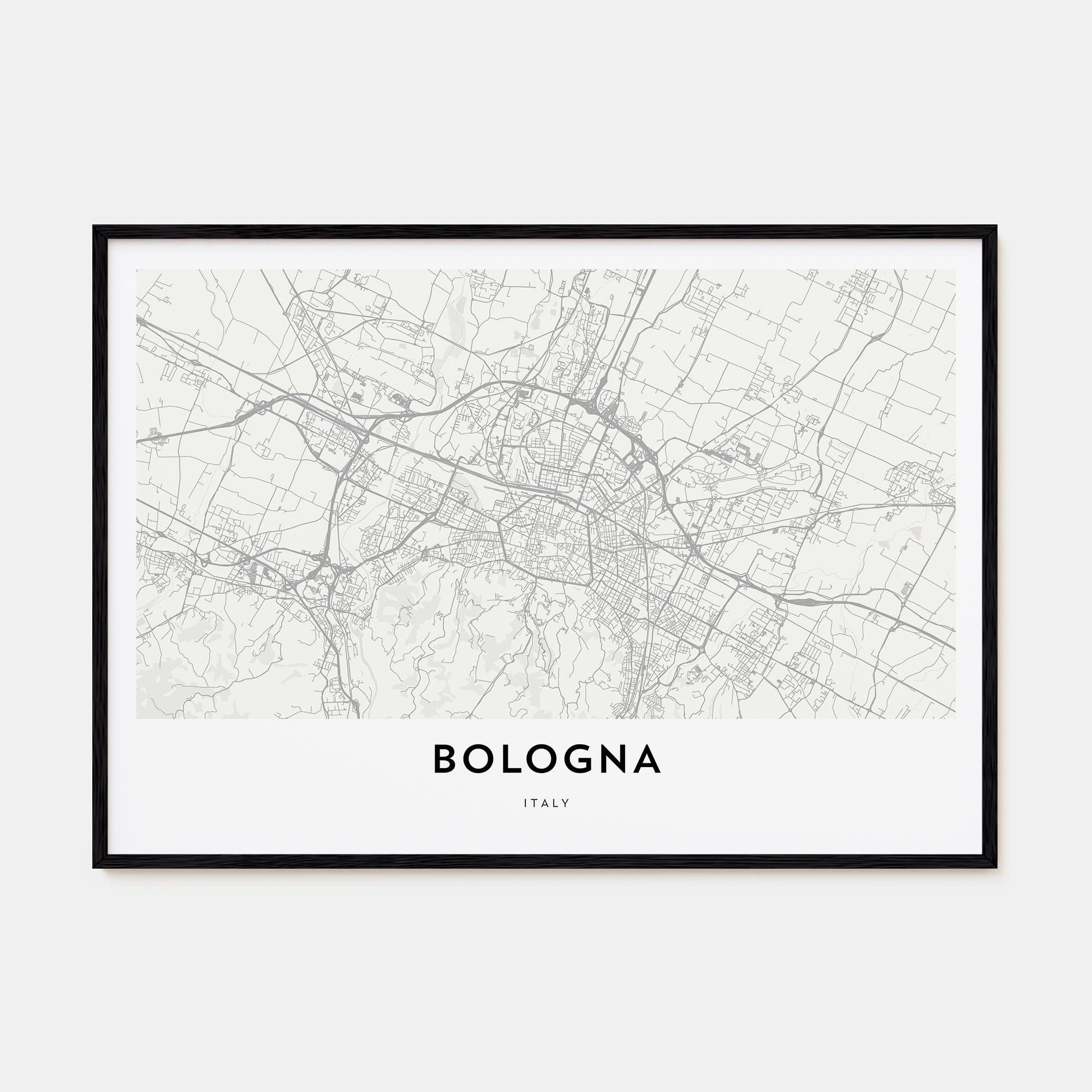 Bologna Map Landscape Poster