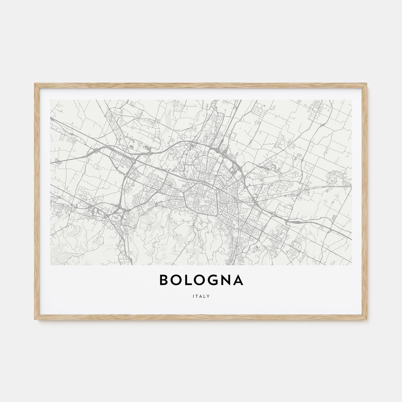 Bologna Map Landscape Poster